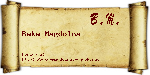 Baka Magdolna névjegykártya