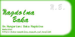 magdolna baka business card